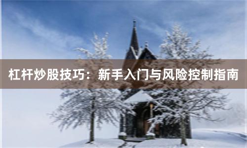 杠杆炒股技巧：新手入门与风险控制指南